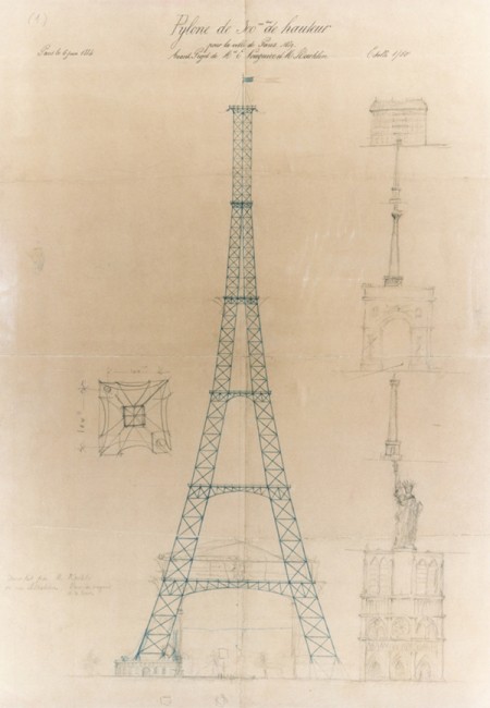 Primer dibujo: torre de 300 metros