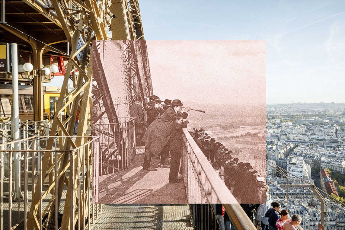 Les visiteurs admirant la vue depuis le 2ème étage